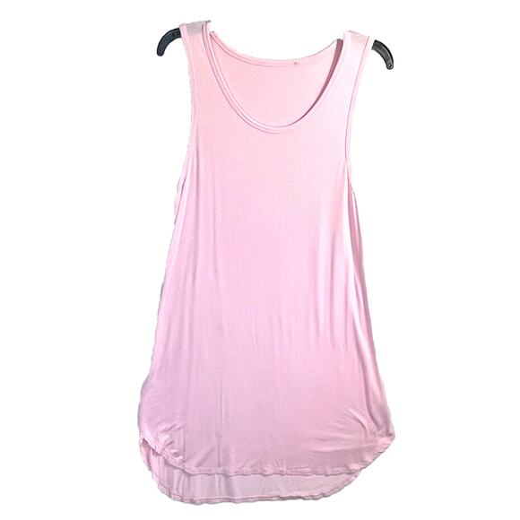 GYS Women's Soft Medium Midi Pink Modal Sleeveless Nightgown Dreamy - Picture 1 of 8